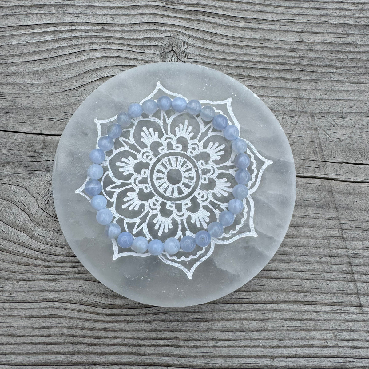 Blå Kalcedon armband