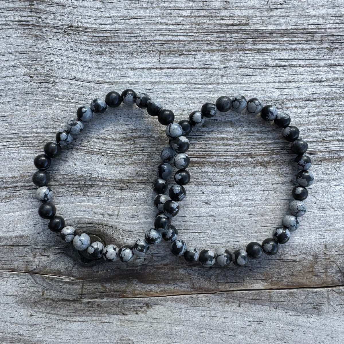 Snöflingeobsidian armband