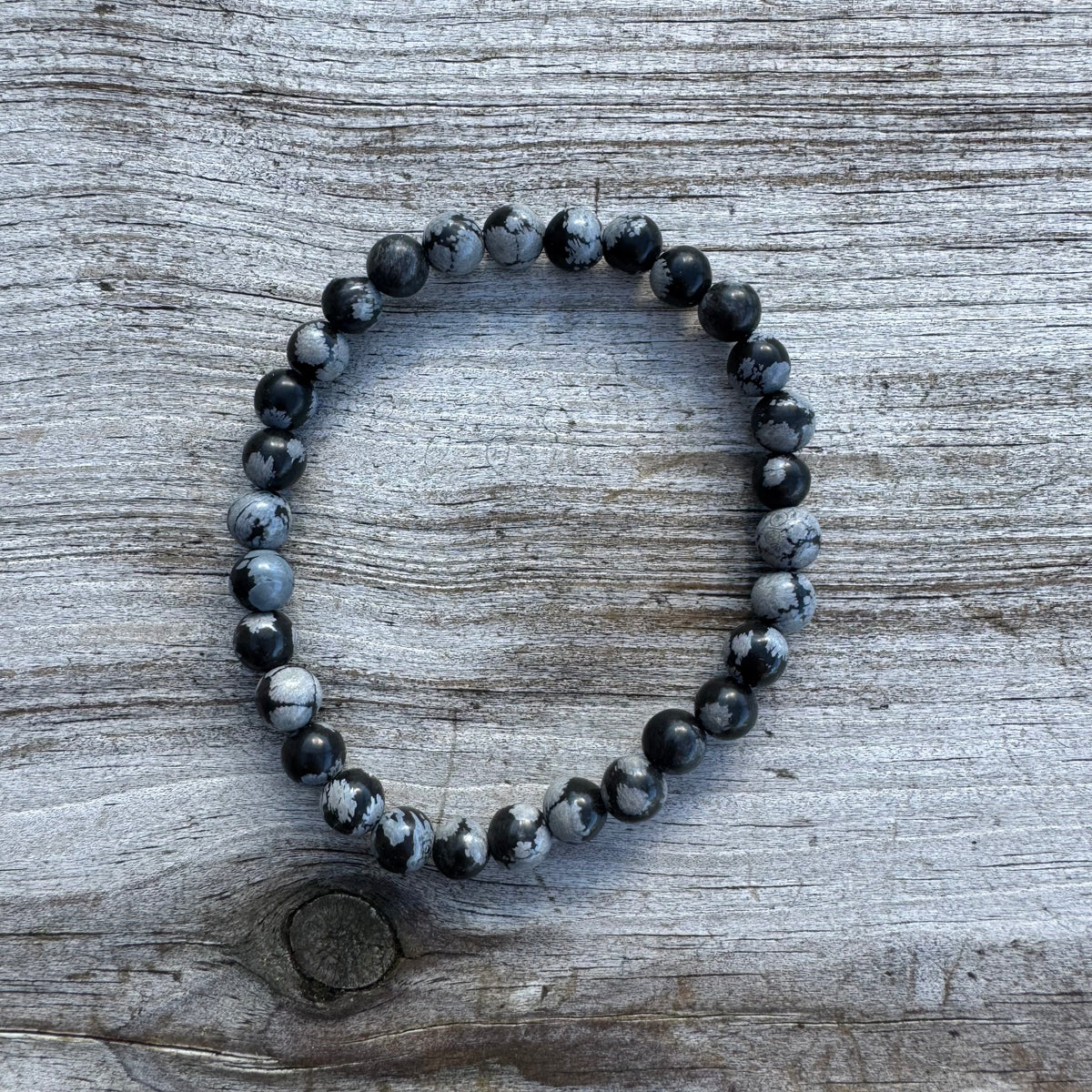 Snöflingeobsidian armband