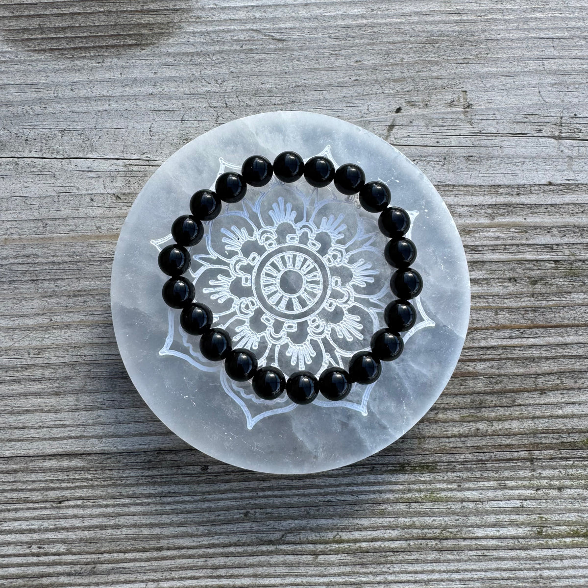Svart Obsidian armband