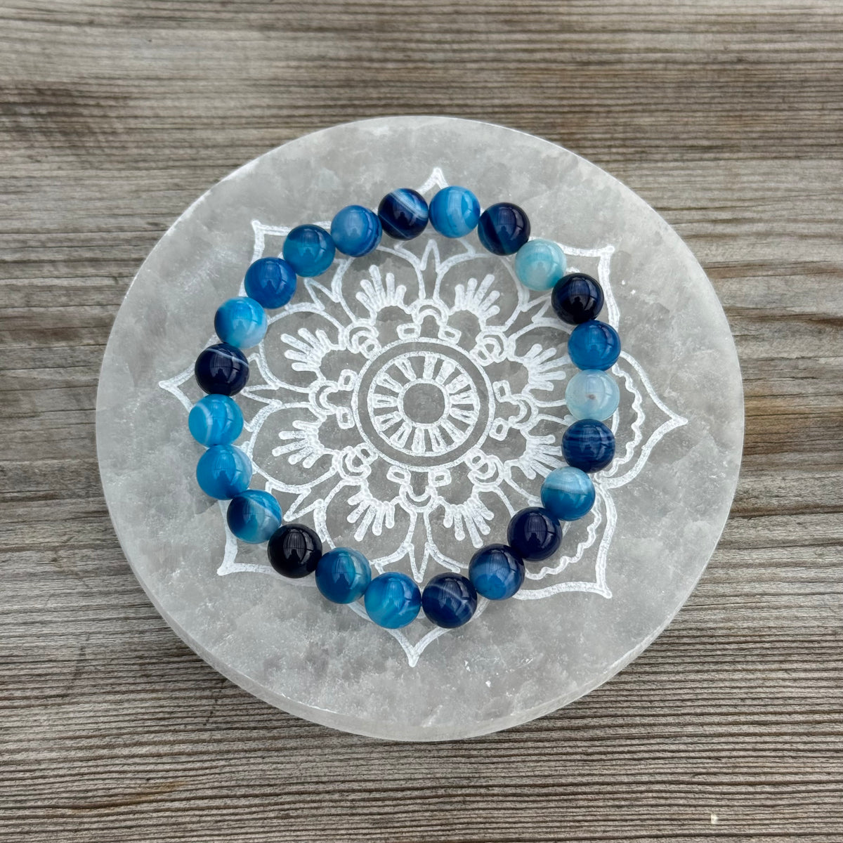 Blå Agat Kristallarmband