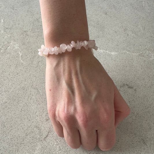 Rosenkvarts chips Armband