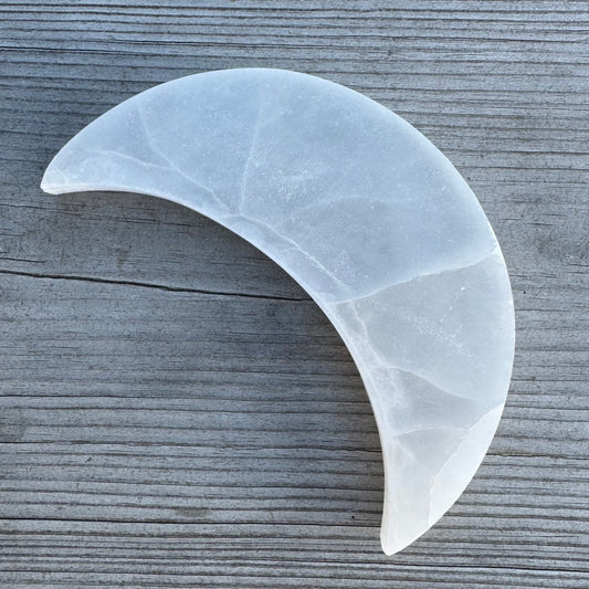 Selenit Halvmåne platta 15 cm