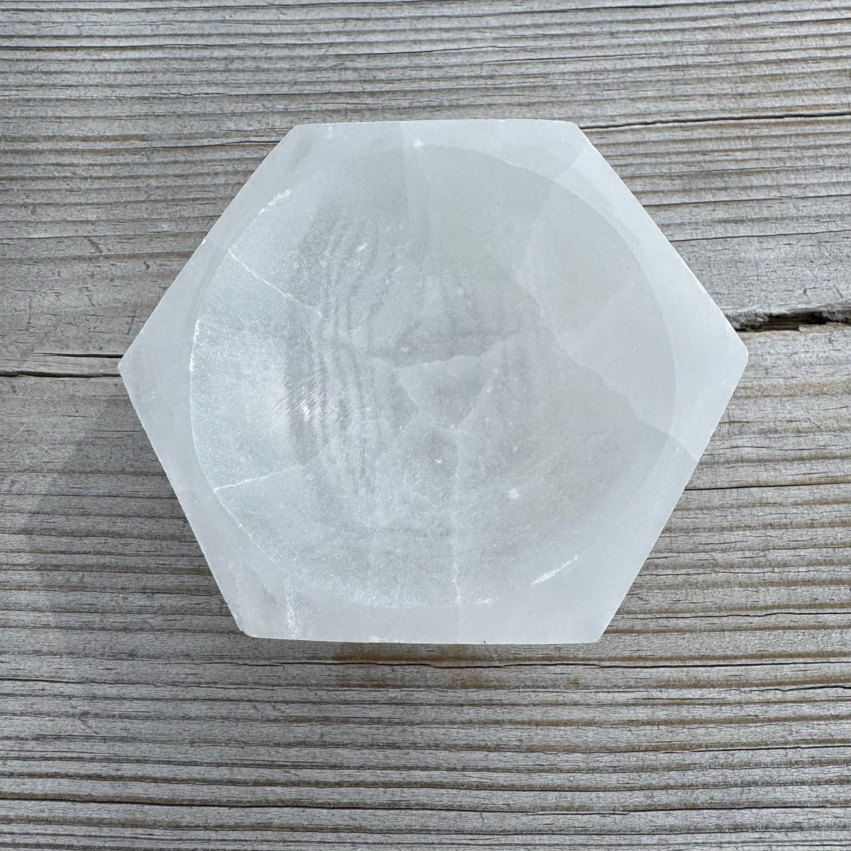 Selenit Heaxagonal skål