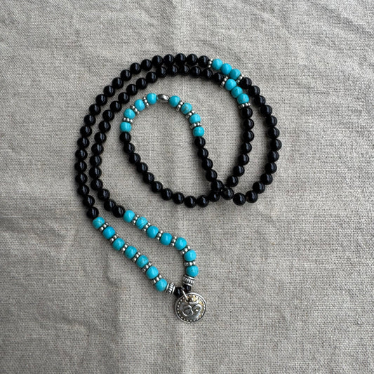 Mala Turkos Svart Agat armband