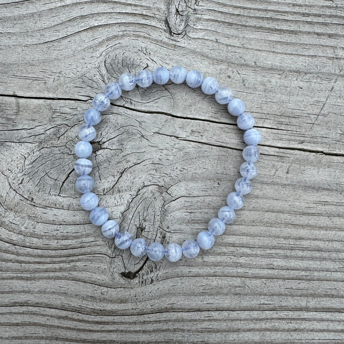 Blå Kalcedon armband