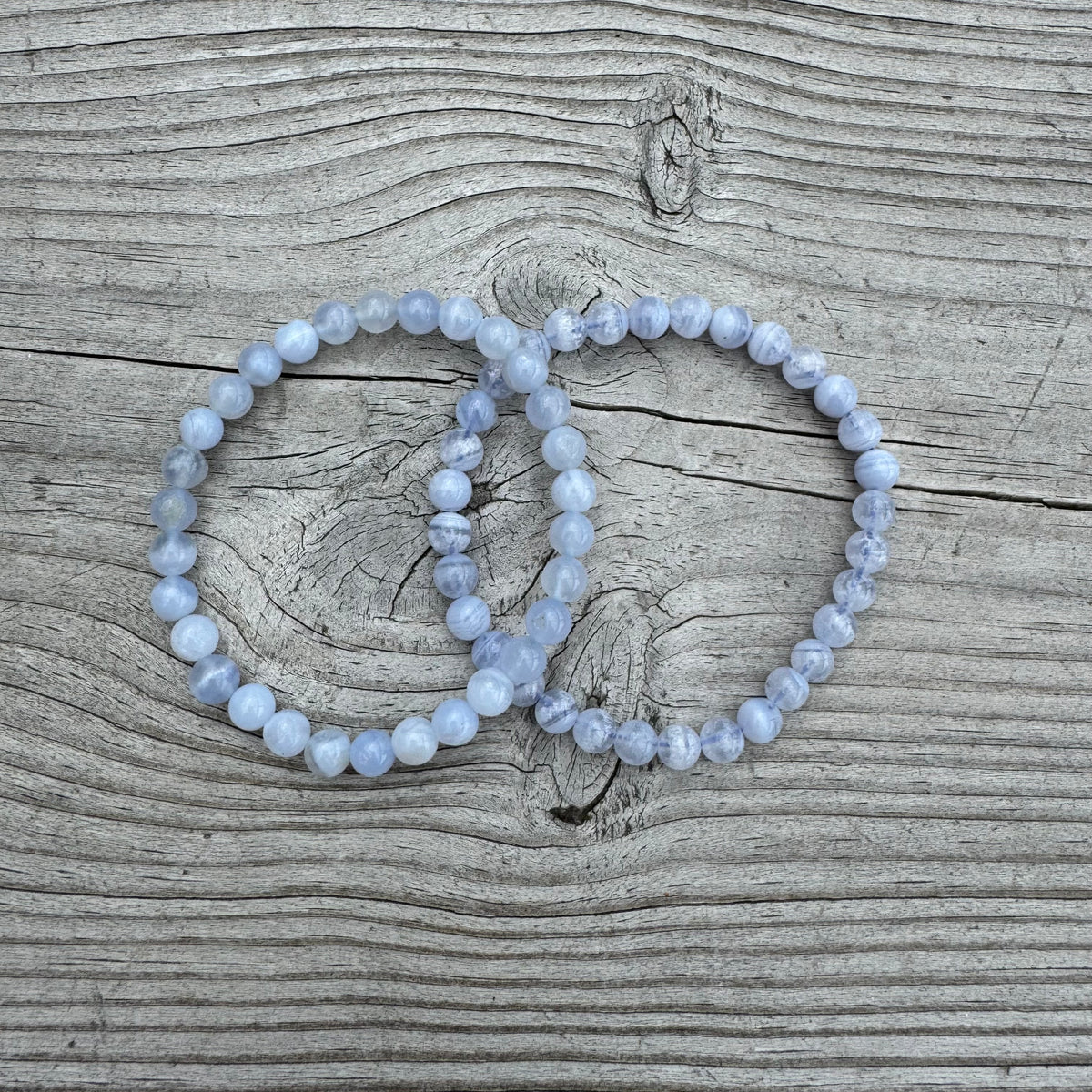 Blå Kalcedon armband