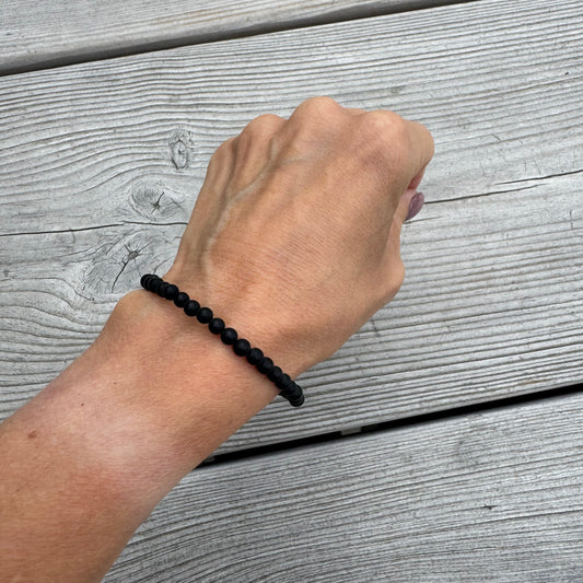 Svart Onyx mat armband