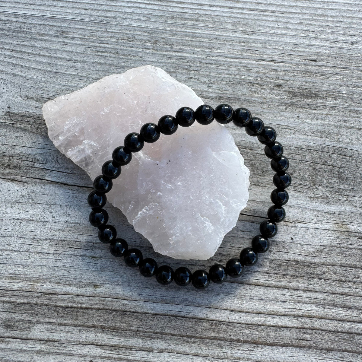 Svart Obsidian armband