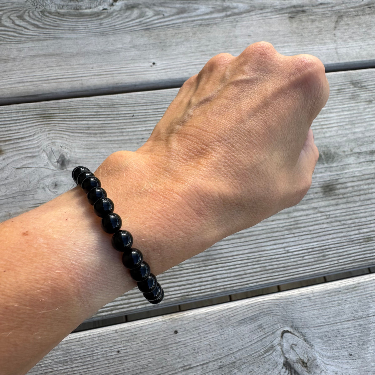 Svart Obsidian armband