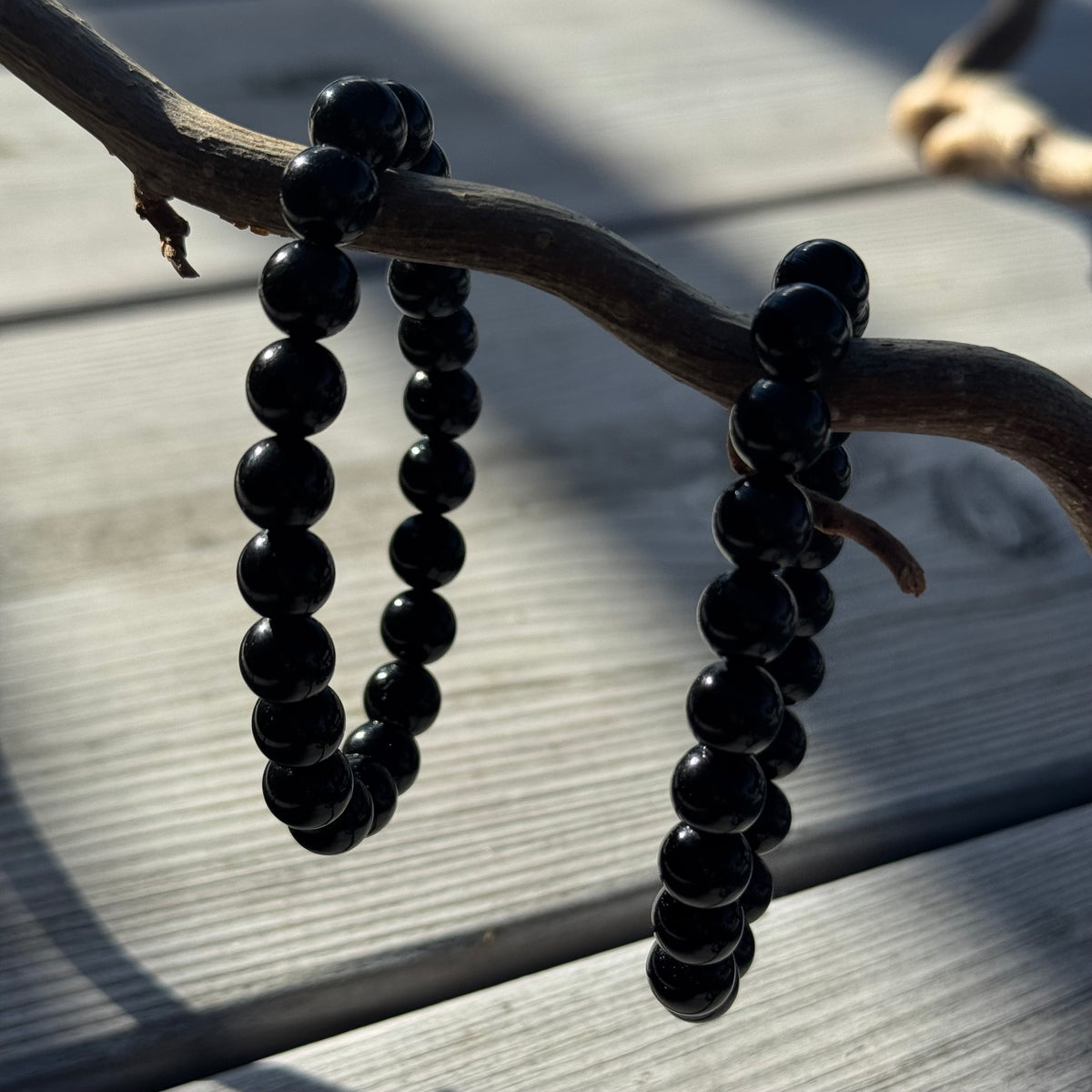 Svart Obsidian armband