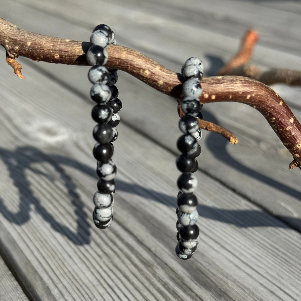 Snöflingeobsidian armband
