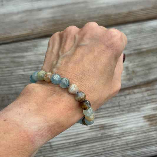 Blå Kalcit Kristallarmband