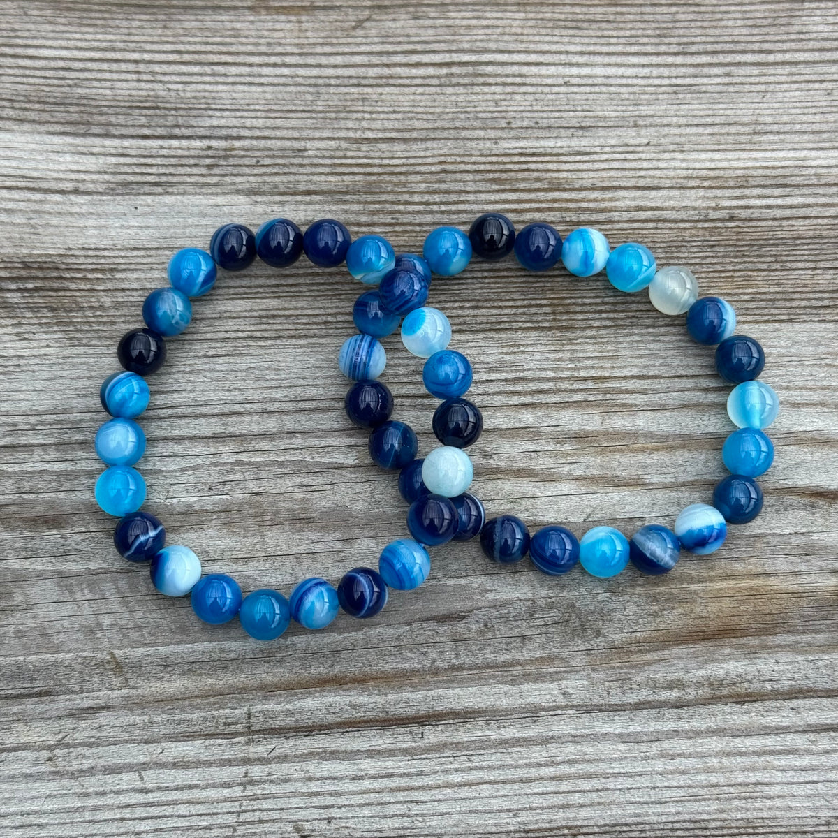 Blå Agat Kristallarmband