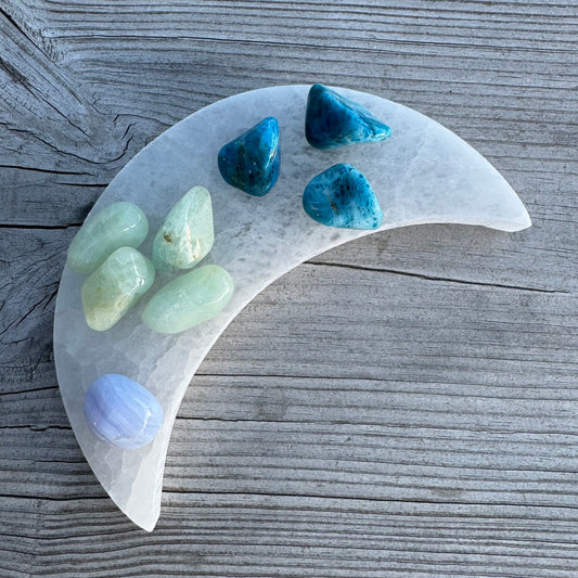 Selenit Halvmåne platta 15 cm
