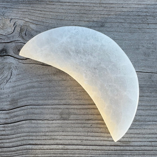 Selenit Halvmåne platta 12cm