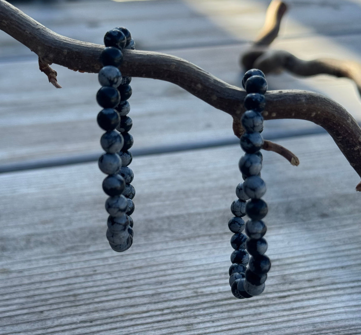 Snöflingeobsidian armband