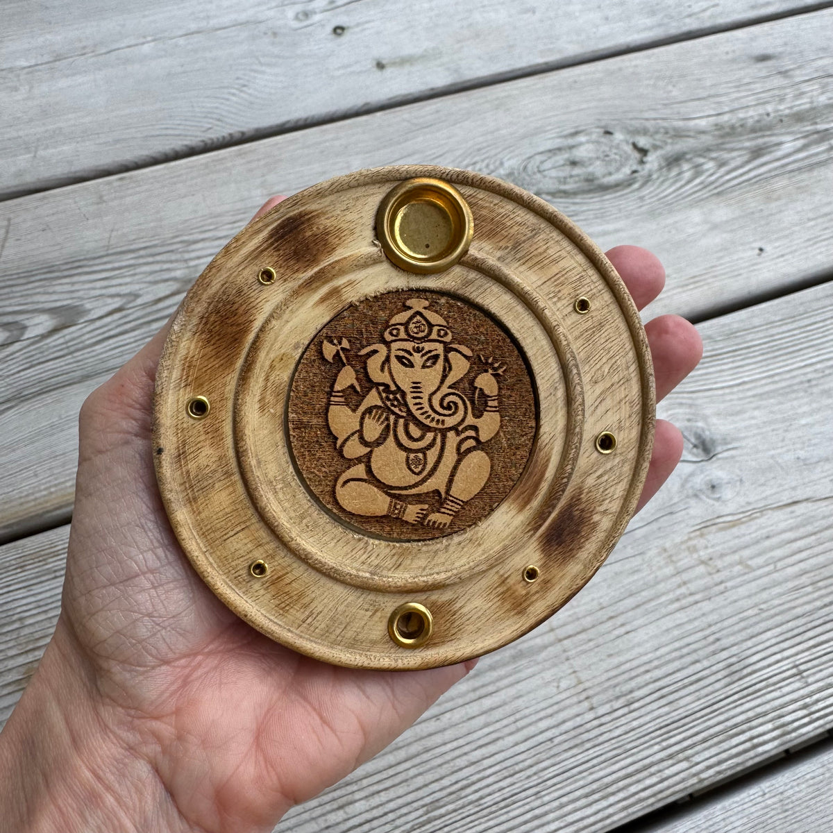 Rökelsehållare i trä Ganesha